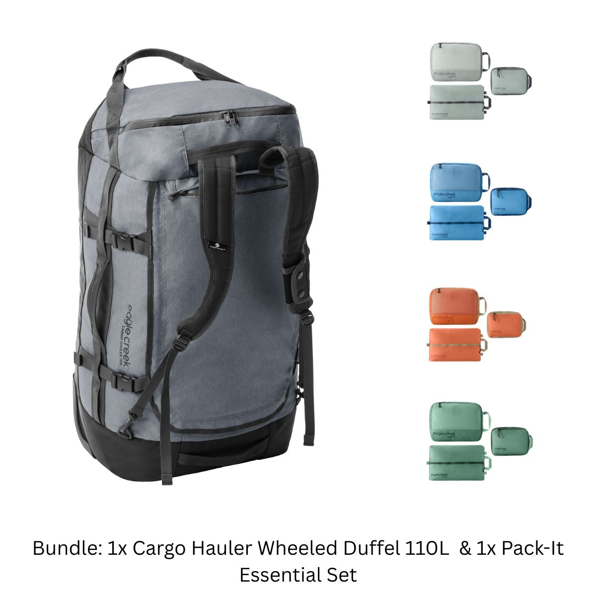 CARGO HAULER WHEELED DUFFEL 110L + PACK-IT ESSENTIAL SET BUNDLE