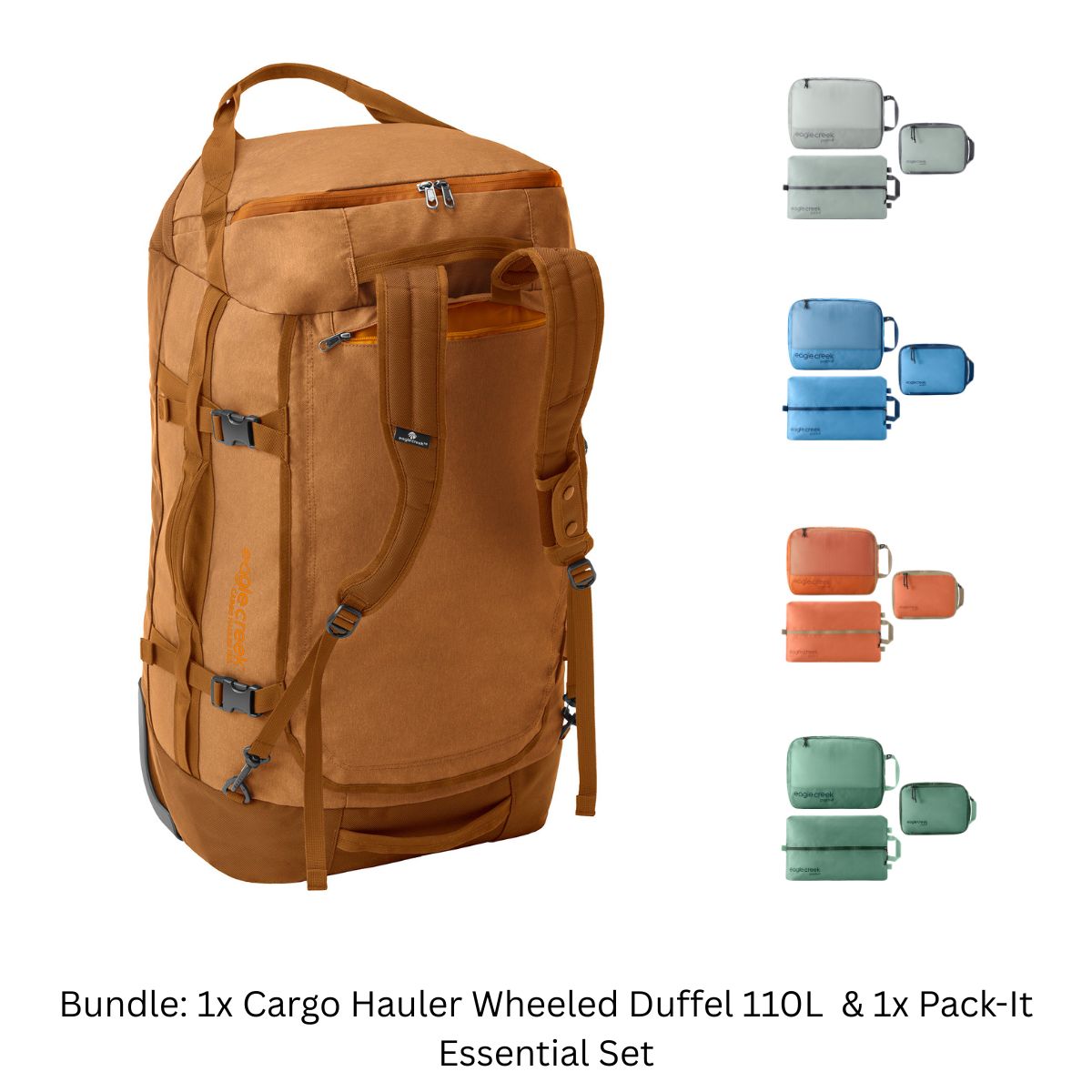 CARGO HAULER WHEELED DUFFEL 110L + PACK-IT ESSENTIAL SET BUNDLE