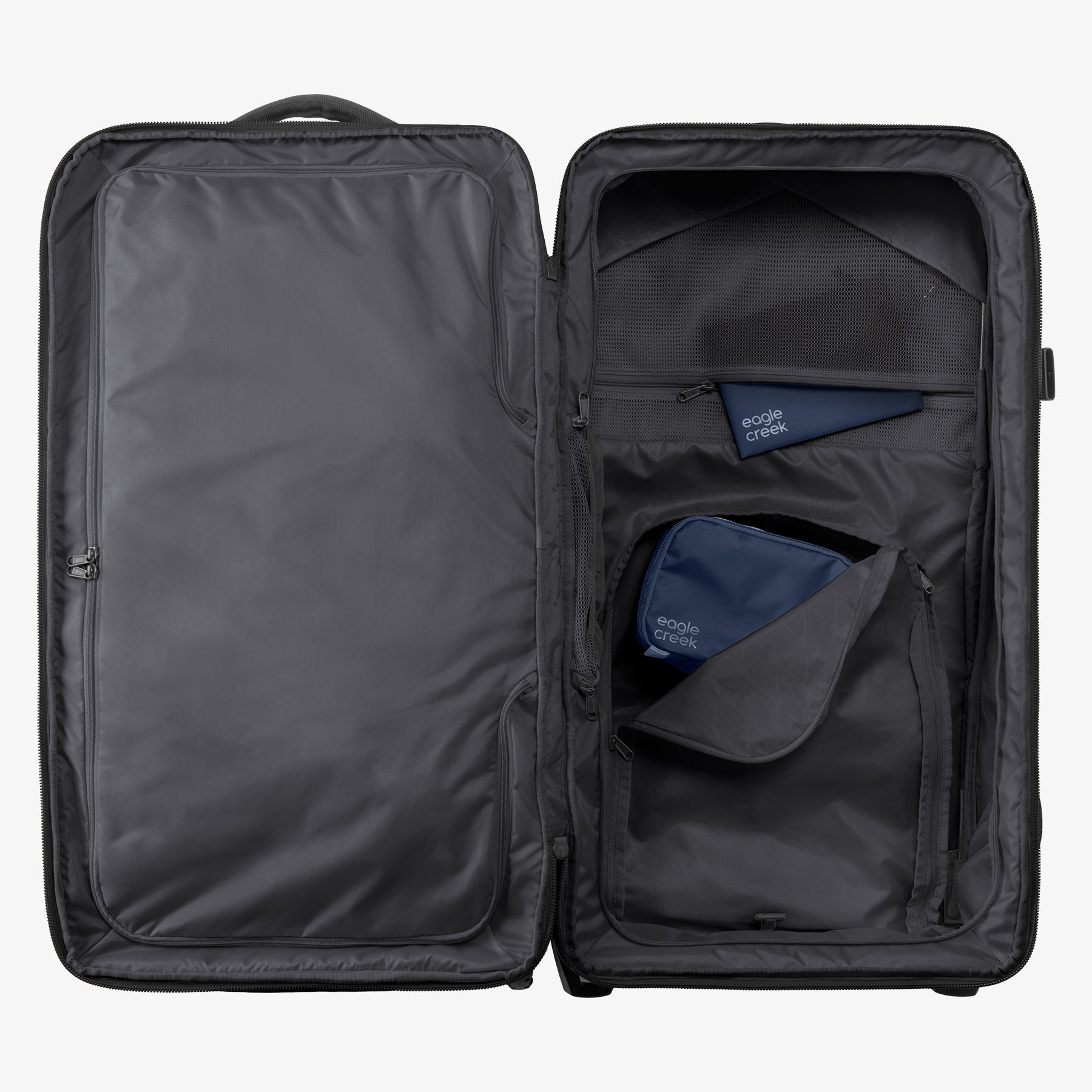 Black Storage Trunk with Wheels Eagle Creek