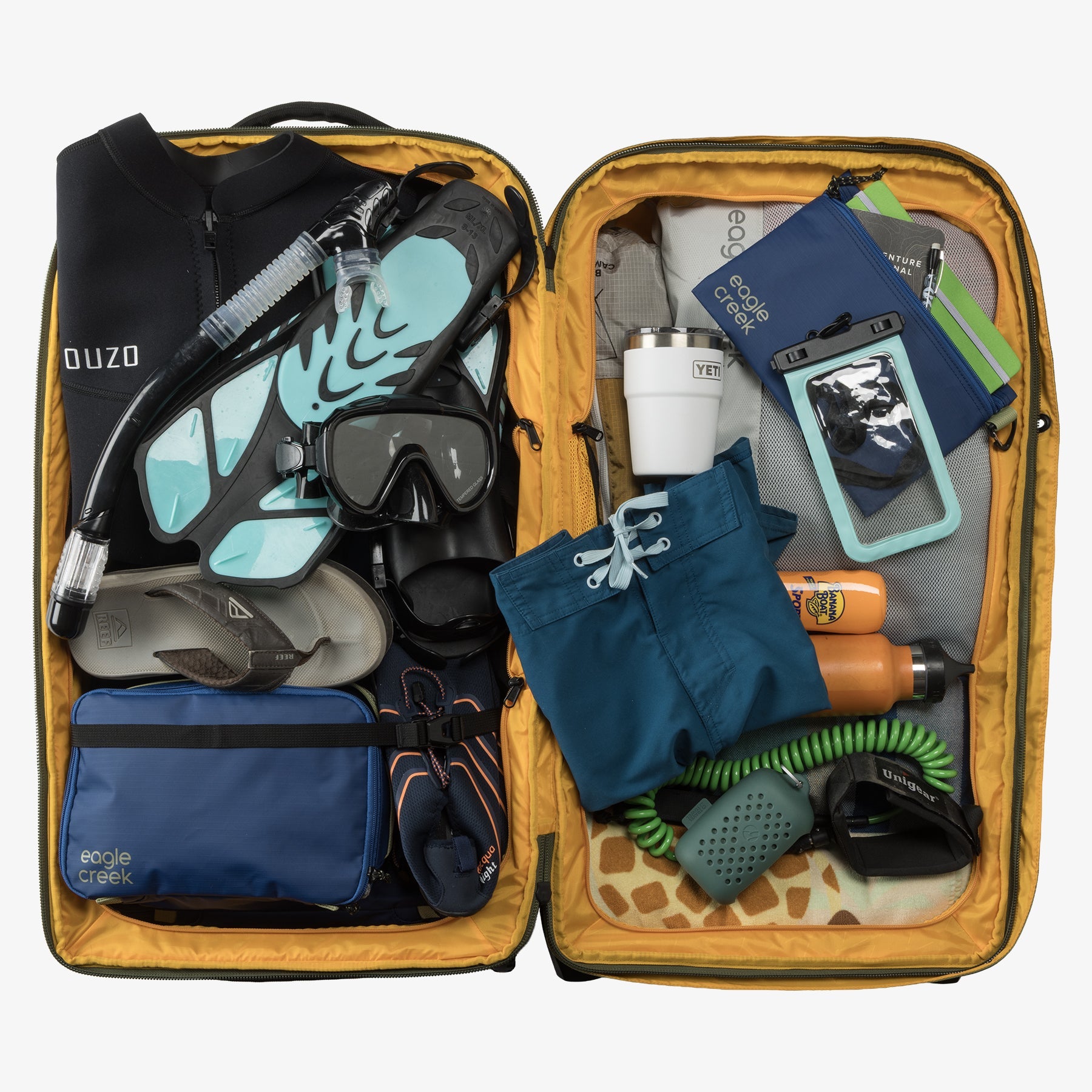 Green Heavy Duty Travel Trunk with Wheels Eagle Creek