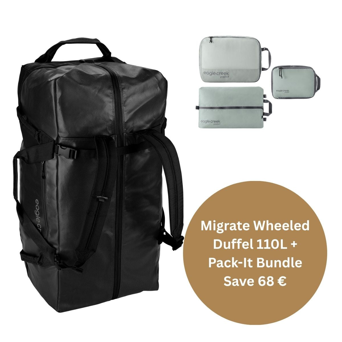 MIGRATE WHEELED DUFFEL BAG 110L BUNDLE