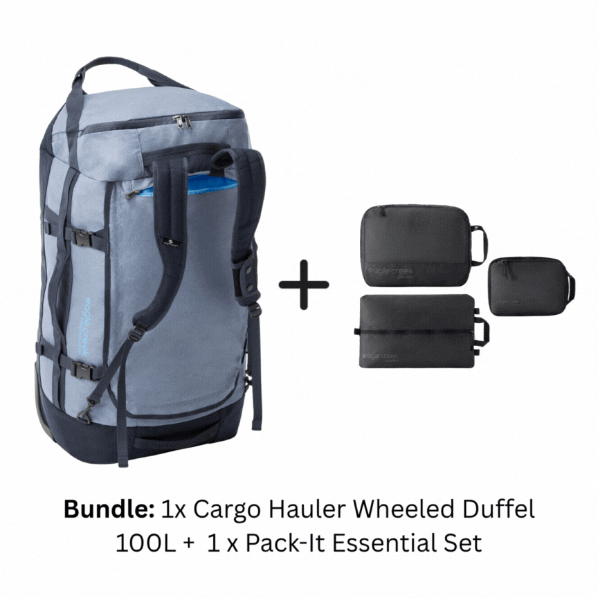 CARGO HAULER WHEELED DUFFEL 110L + PACK-IT ESSENTIAL SET BUNDLE
