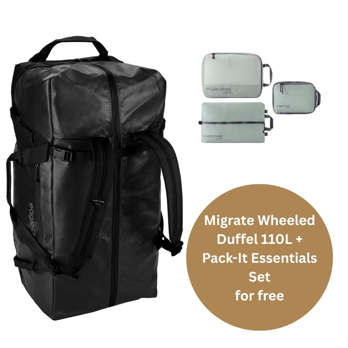 MIGRATE WHEELED DUFFEL BAG 110L BUNDLE