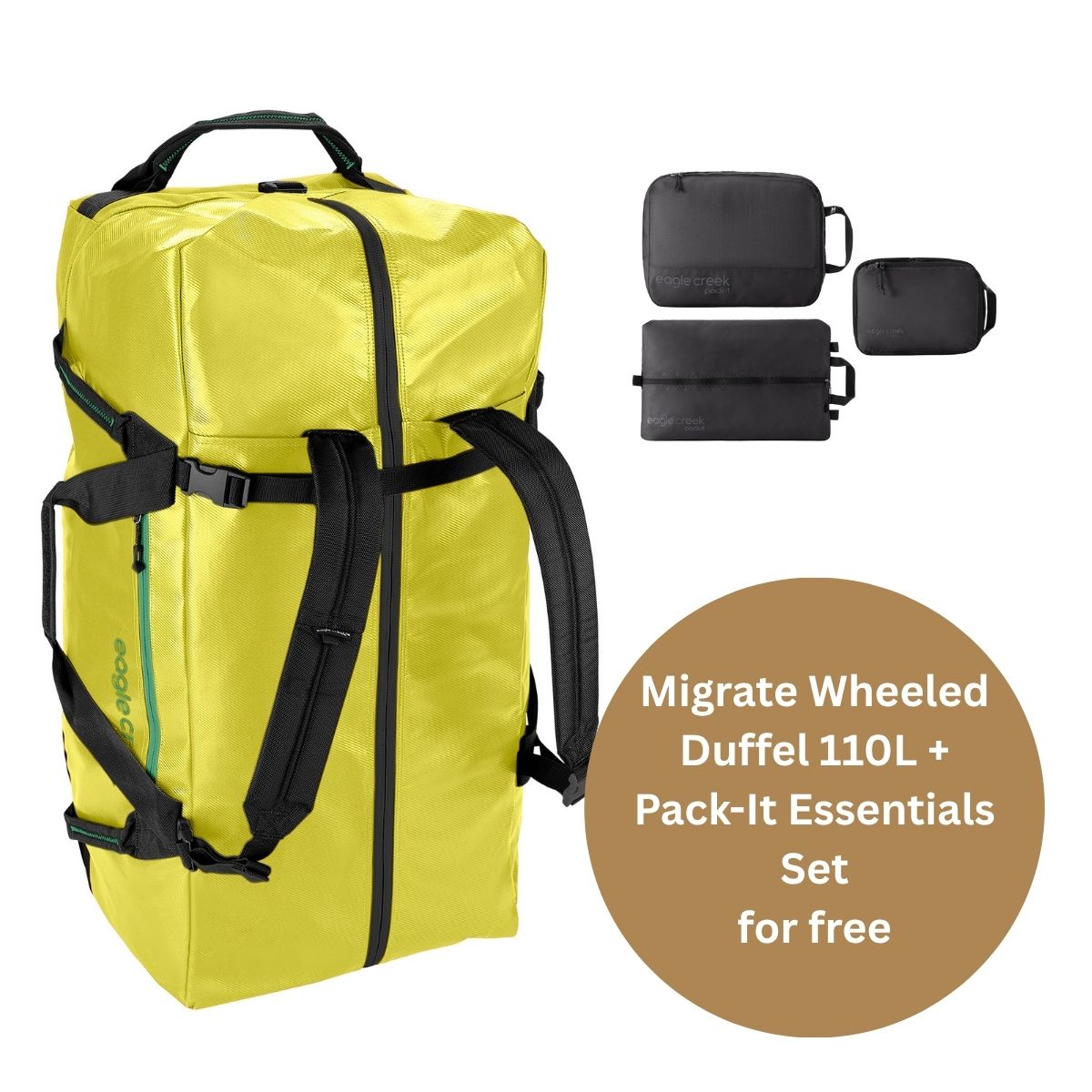 MIGRATE WHEELED DUFFEL BAG 110L BUNDLE