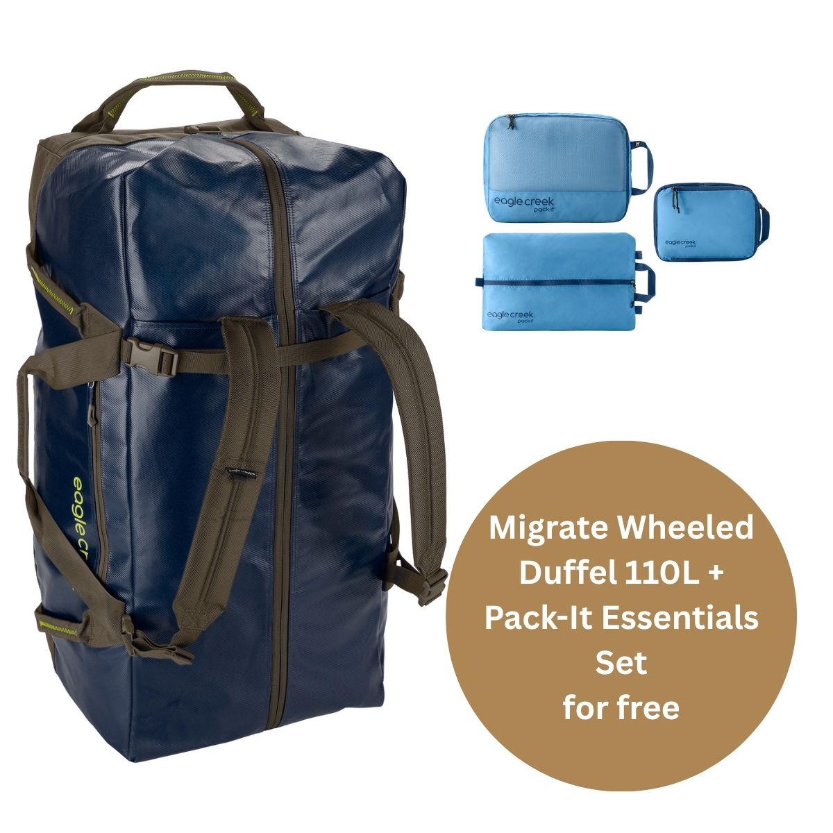 MIGRATE WHEELED DUFFEL BAG 110L BUNDLE