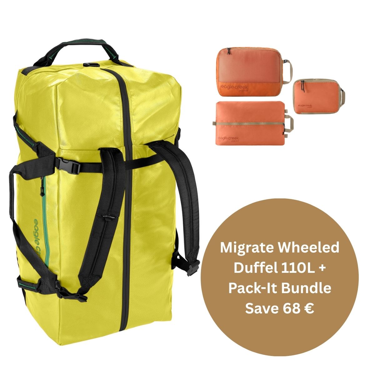 MIGRATE WHEELED DUFFEL BAG 110L BUNDLE