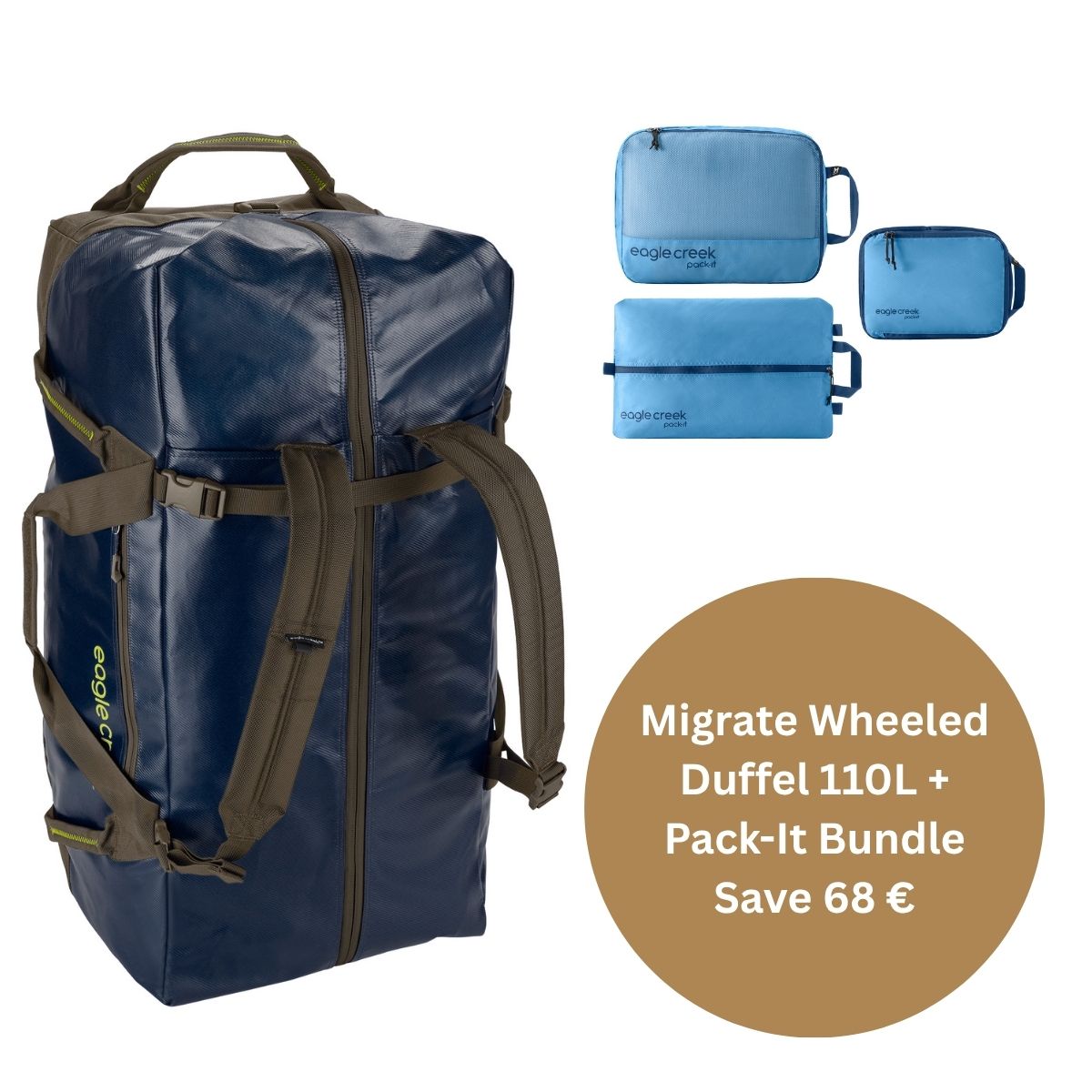 MIGRATE WHEELED DUFFEL BAG 110L BUNDLE