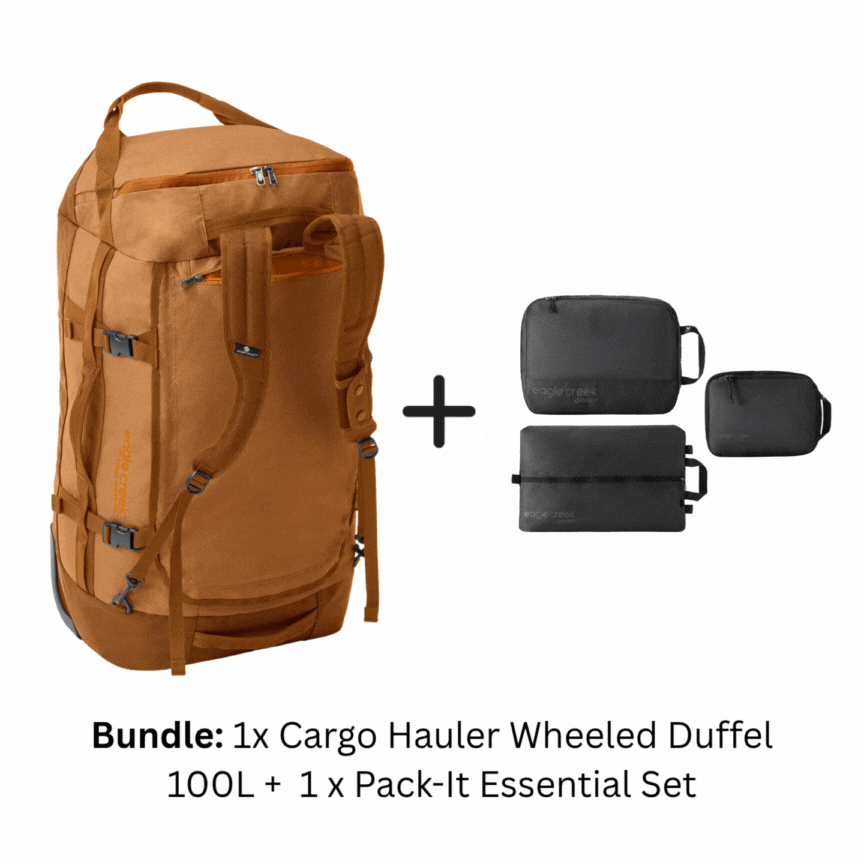 CARGO HAULER WHEELED DUFFEL 110L + PACK-IT ESSENTIAL SET BUNDLE